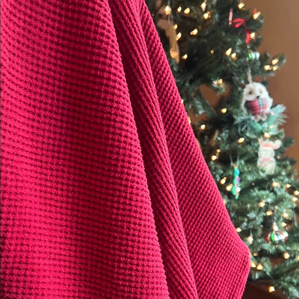 Old Navy Red Waffle Knit Sweater